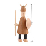 Scandinavian wooden Viking puppet ornament, Danish-designed soldier set, home decor with pegboard decoration