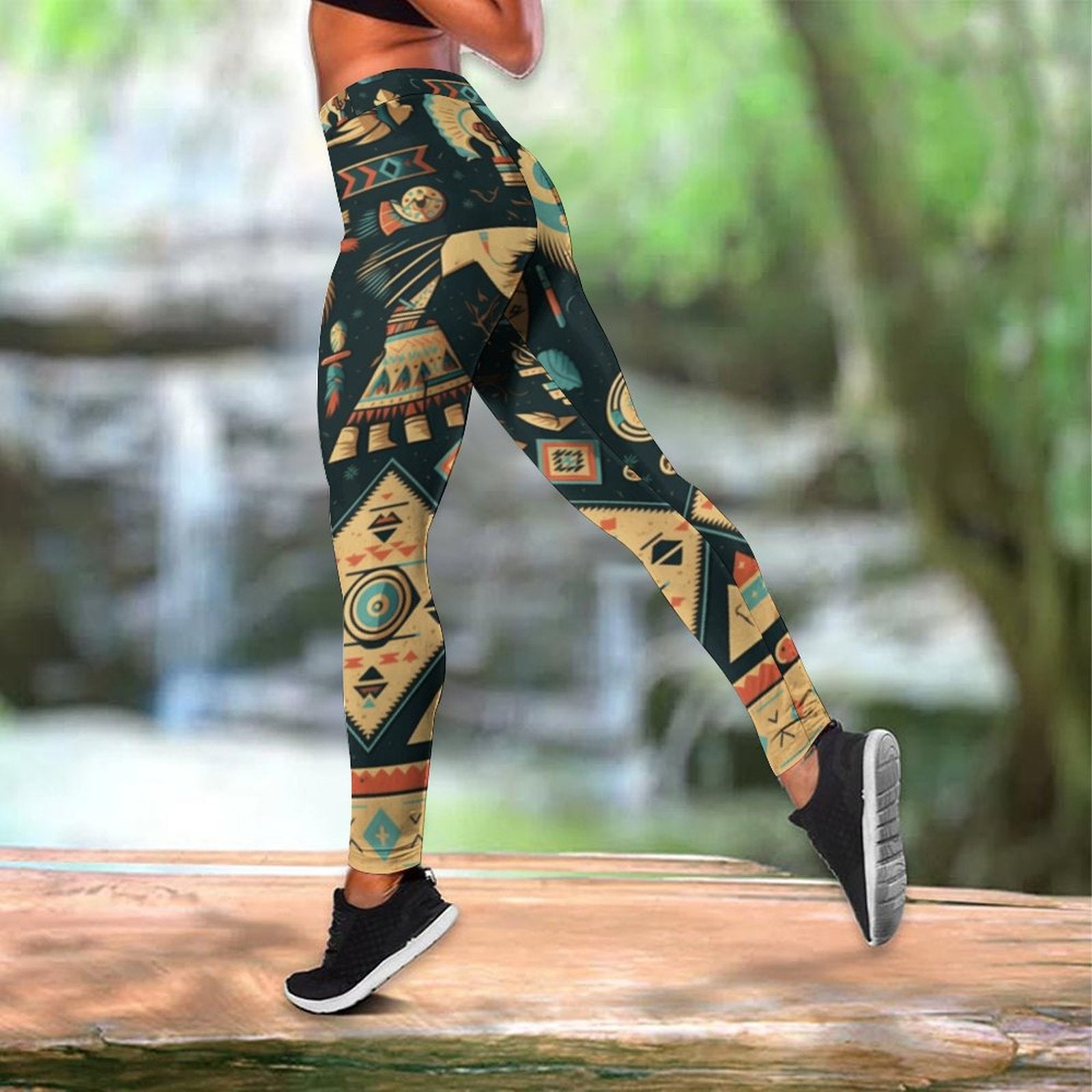 Summer Outfts Aztec 3D All Over Printed  Yoga Pants Set