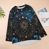 Summer T-shirt Stars Zodiac Printed  Loose Y2k Top Women