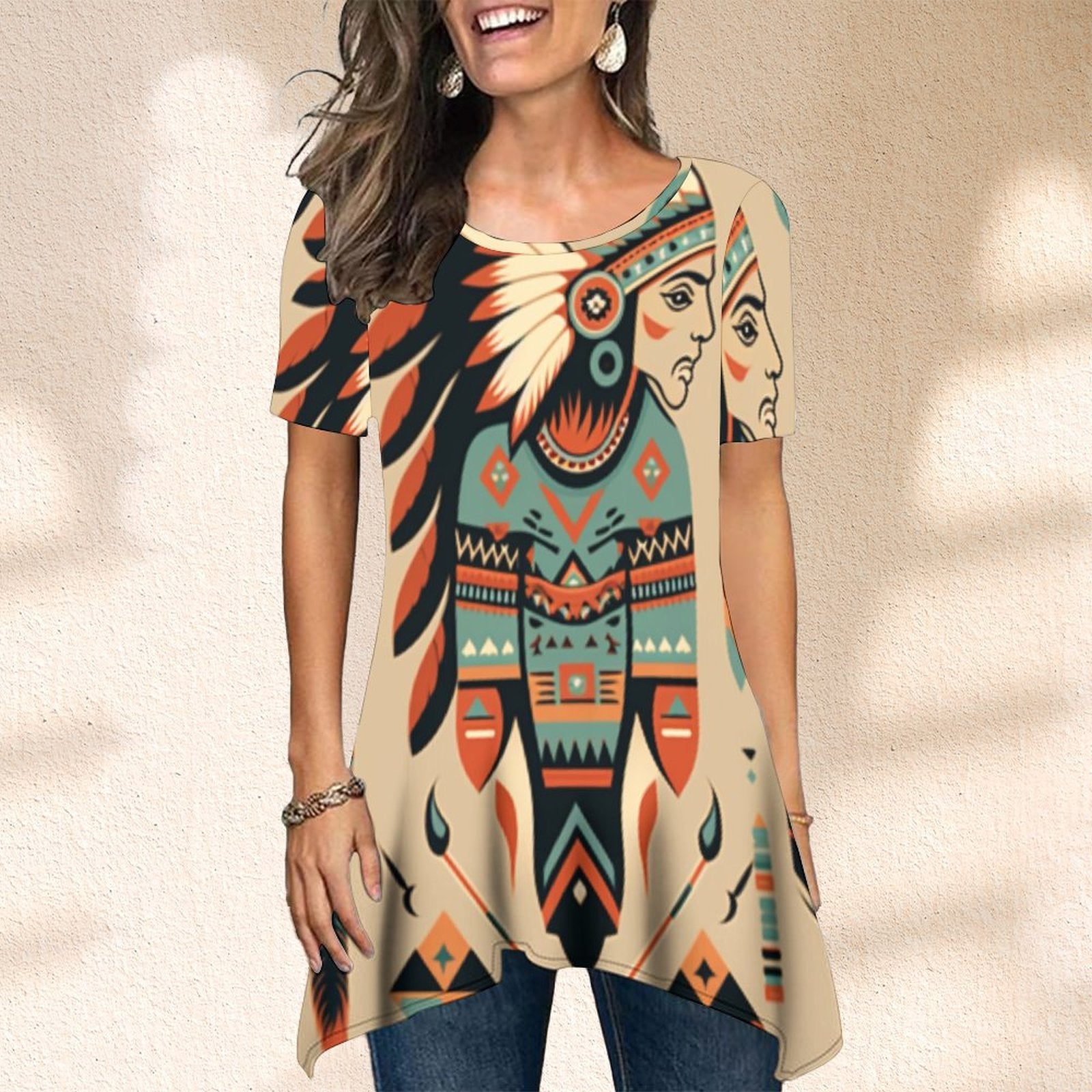 Native Aztec Tribe 3D  All Over  Printed Sexy Sleeveless Tank Top For Women