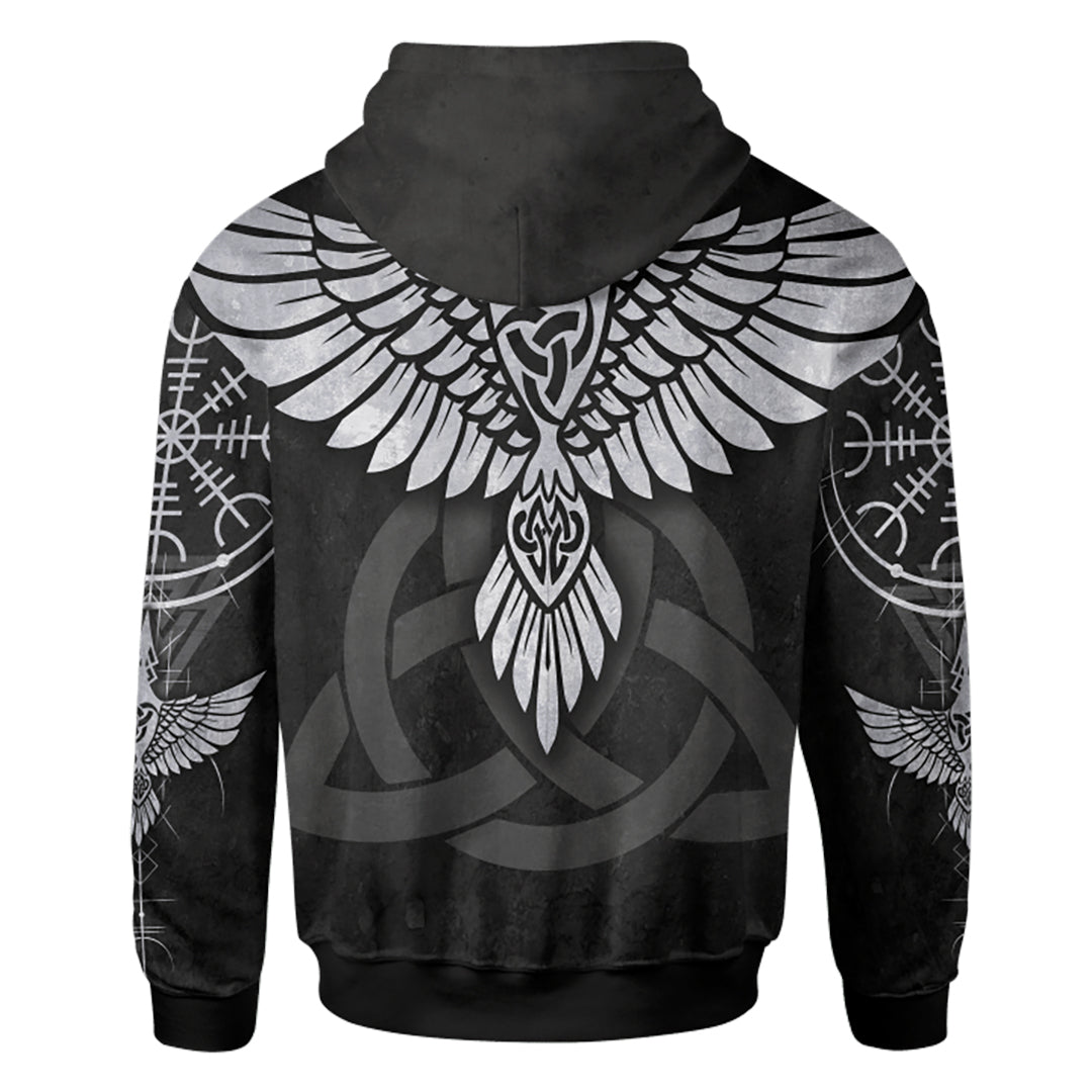 Viking Hugin and Munin of Odin God Customized 3d All Over Printed Hoodie
