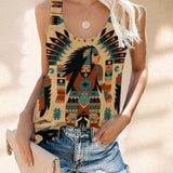 Native Aztec Tribe 3D  All Over  Printed Sexy Sleeveless Y2k Yop
