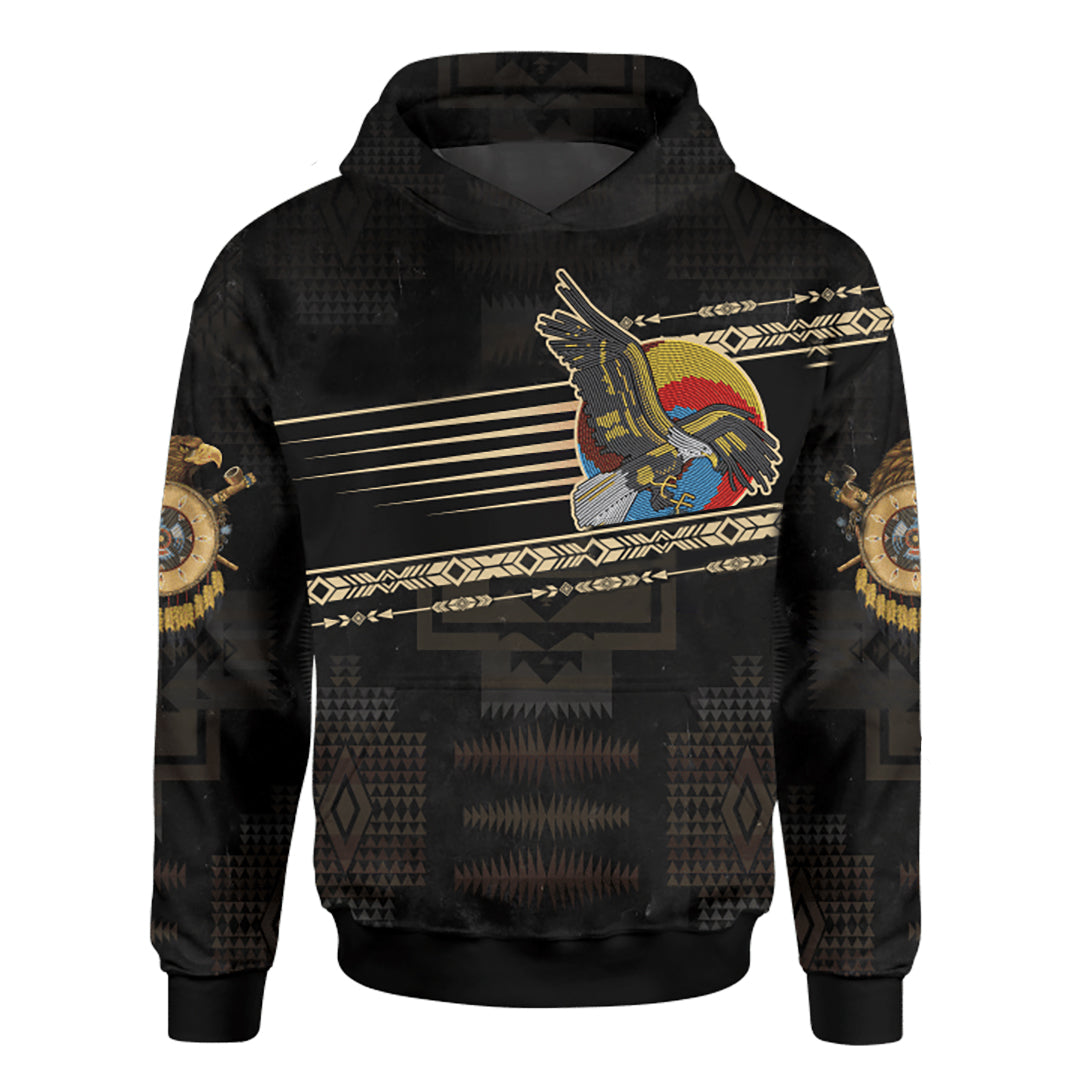 Eagles Patterns Native American Heritage Month 3D All Over Printed Hoodie