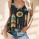 Native Aztec Tribe 3D  All Over  Printed Sexy Sleeveless Y2k Yop