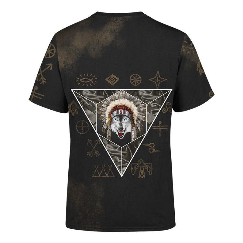 Wolf in Native American Customized Shirt 3D All Over Printed Unisex Shirt