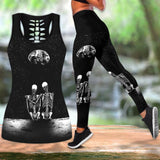 Summer  Skull Love  Printed  Tank Tops Outfits Casual Outfit Print Sleeveless Tank Top And Leggings