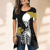 Skull Love T Shirt Print Design Graphics Casual Women's Summer Dress