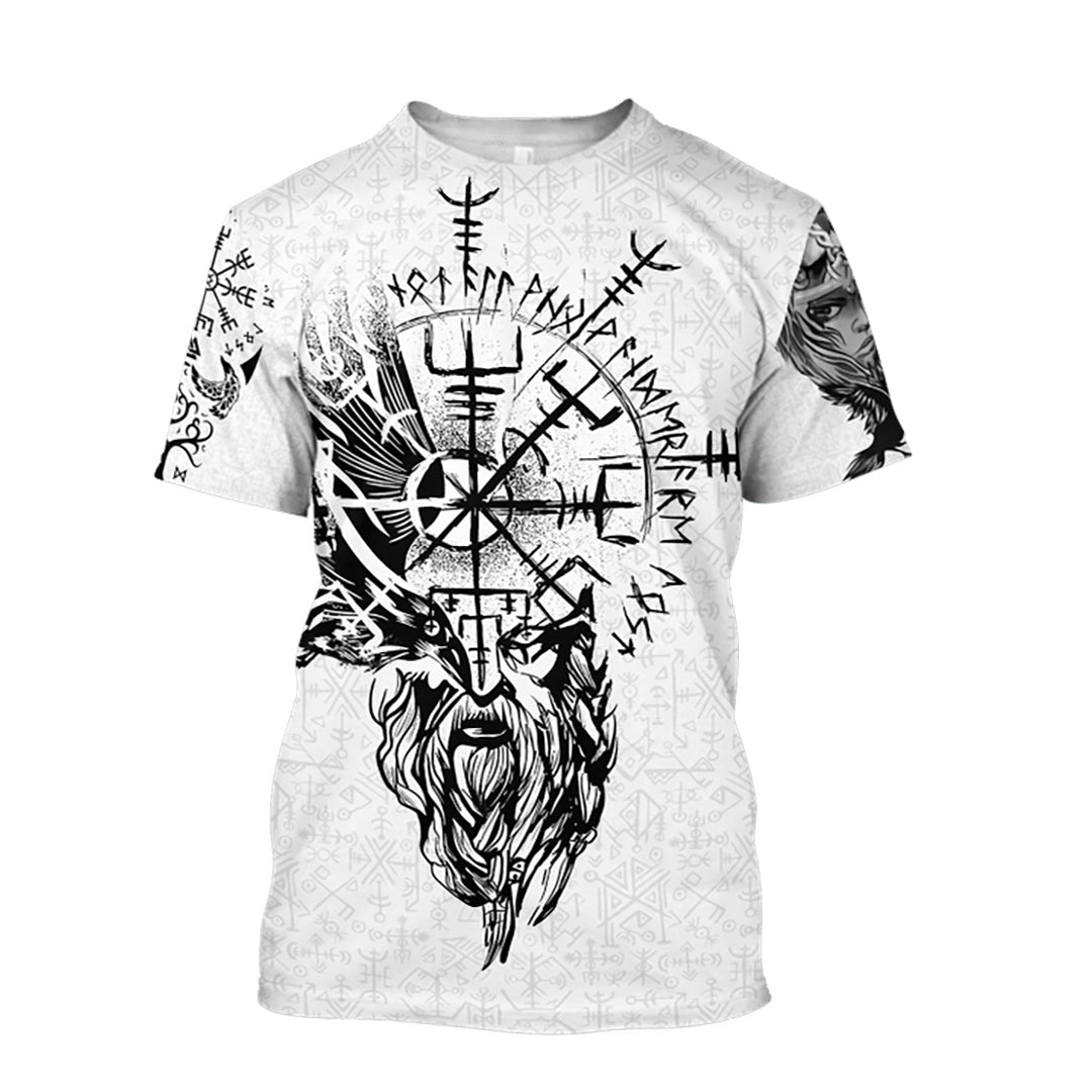 Black Vegvisir Odin Viking All Over Printed Shirt