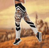 Wolf and Dreamcatcher Native American Leggings + Tank Top