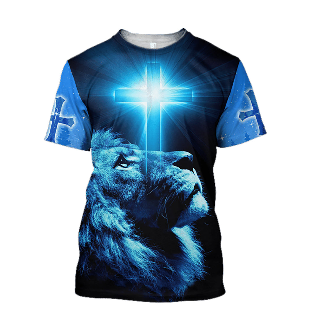 Premium Christian Jesus Lion 3D All Over Printed Unisex Shirt