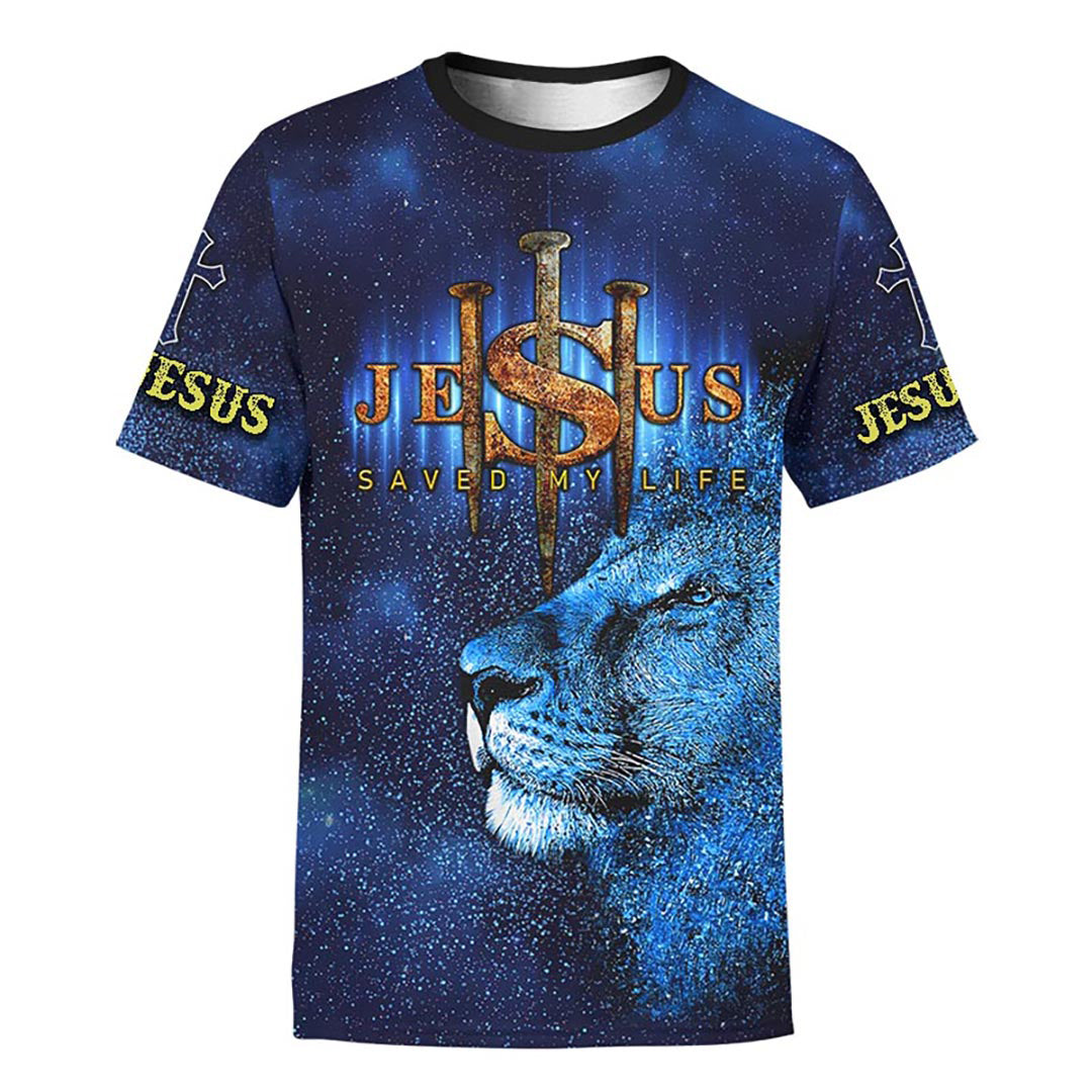Jesus Lion Galaxy Way Maker Miracle Worker 3D All Over Printed Shirt