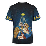 Christmas Nativity Scene Night Light Jesus Christmas Shirt