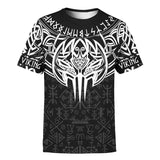 Viking Runes Black White and Tangerine Colour Customized 3D All Over Printed Shirt