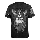 Viking Nordic God Odin and Raven Mythology Grey Colour 3D All Over Printed Shirt