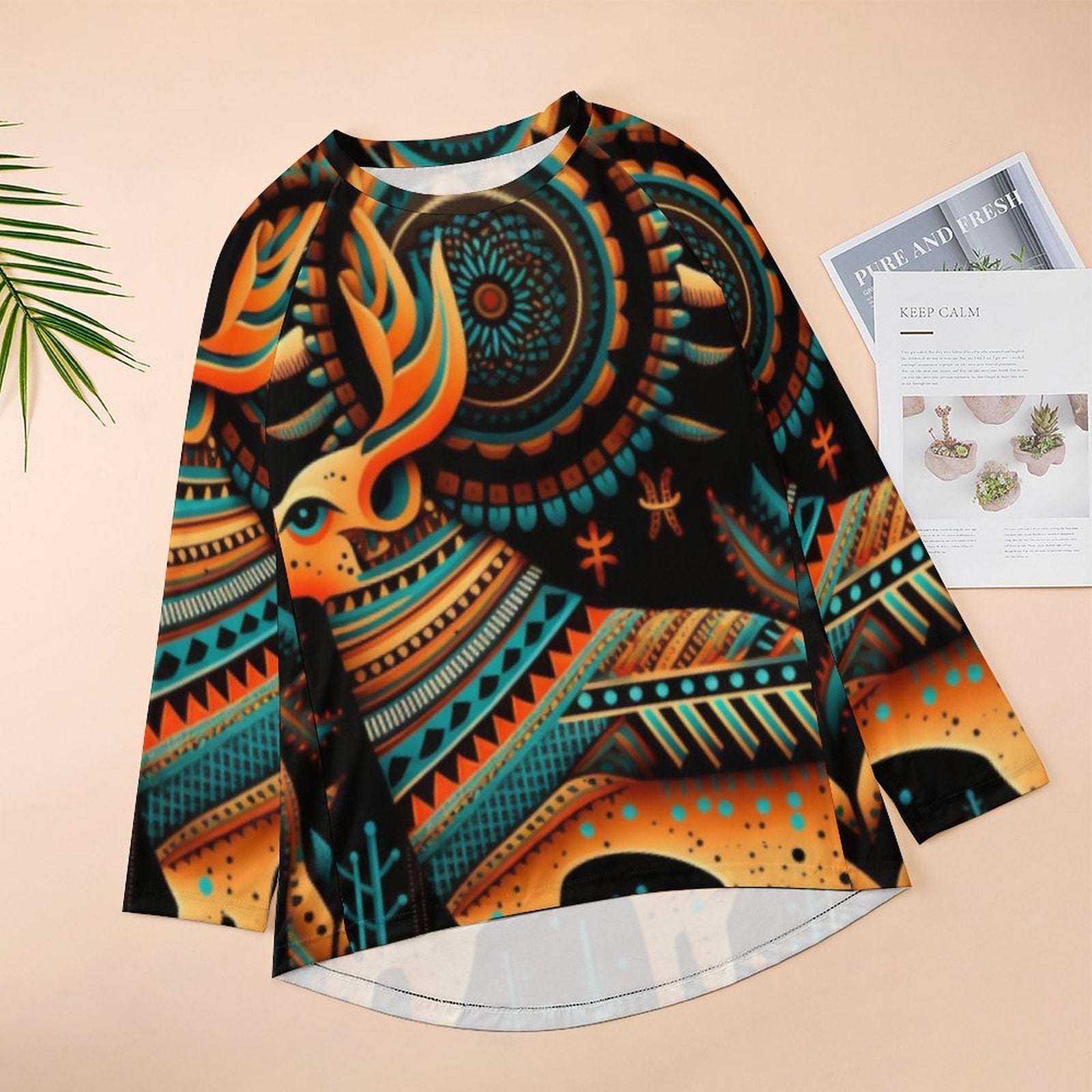 Summer T-shirt Aztec Geometric Printed  Loose Goth Women's Oversize T-shirt