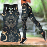 Summer Outfts Sun 3D All Over Printed  Outfit Print Sleeveless Tank Top And Leggings