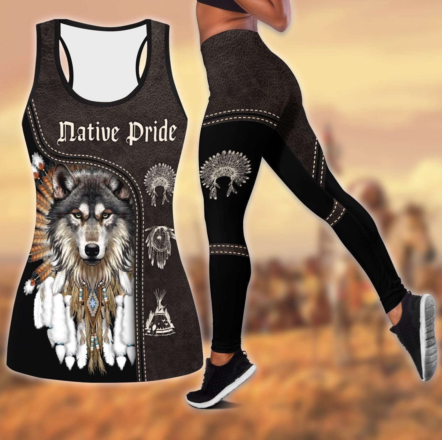 Native American Native Pride Print Leggings + Tank Top