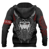 Viking Nordic God Odin and Raven Mythology Grey Colour 3D All Over Printed Hoodie
