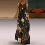 New Fashion Dress Top Stars Zodiac  Printed Long Dress Summer Dress For Women 2023