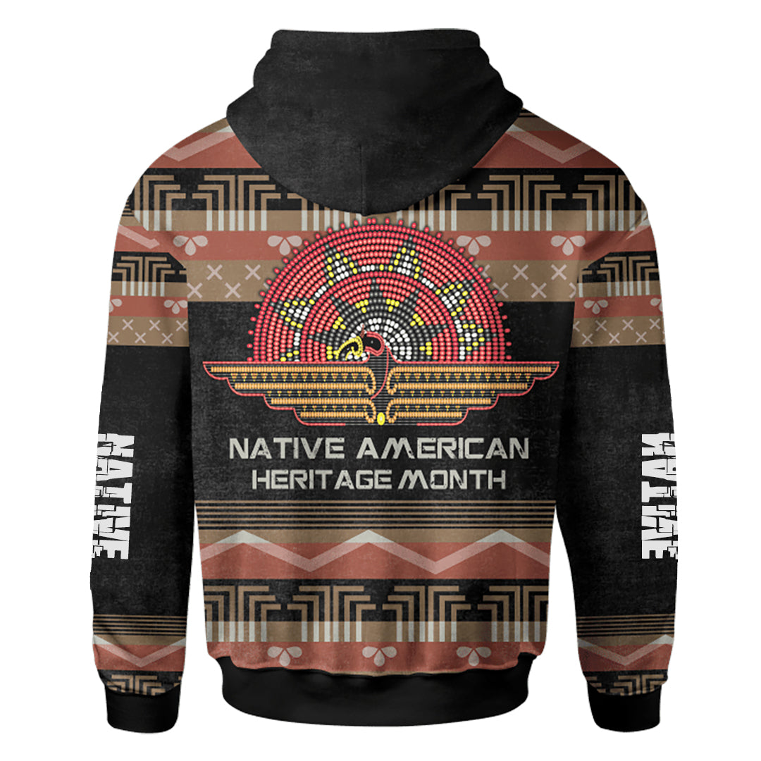 Eagle Flying Native American Heritage Month 3D All Over Printed Hoodie