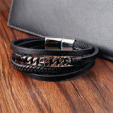 VIKING chain leather bracelet