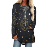 Summer T-shirt Stars Zodiac Printed  Loose Vintage Women's Blouse