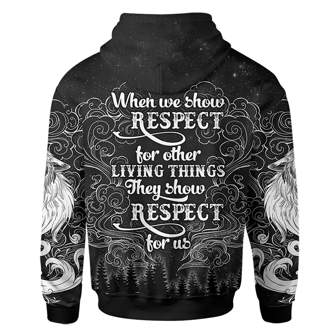 Wolf Symbol Native American Customized 3D All Overprinted Hoodie