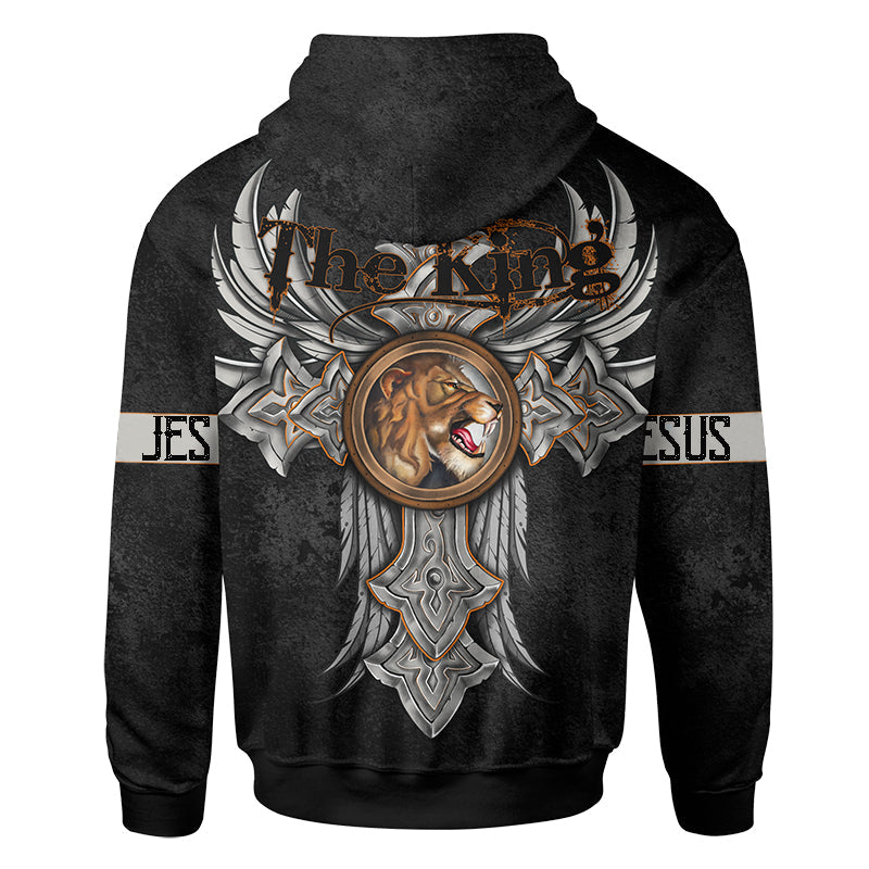 Jesus Lion King Angel Wing Tattoo Customized 3D All Over Printed Hoodie