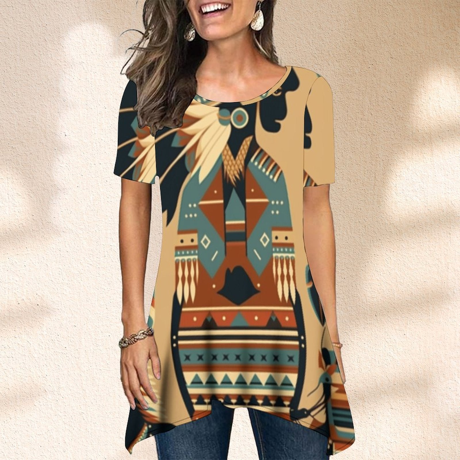 Native Aztec Tribe 3D  All Over  Printed Sexy Sleeveless Women's Best
