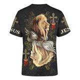 King Of Hearts Lion Jesus Lion 3D All Over Printed Unisex Shirt