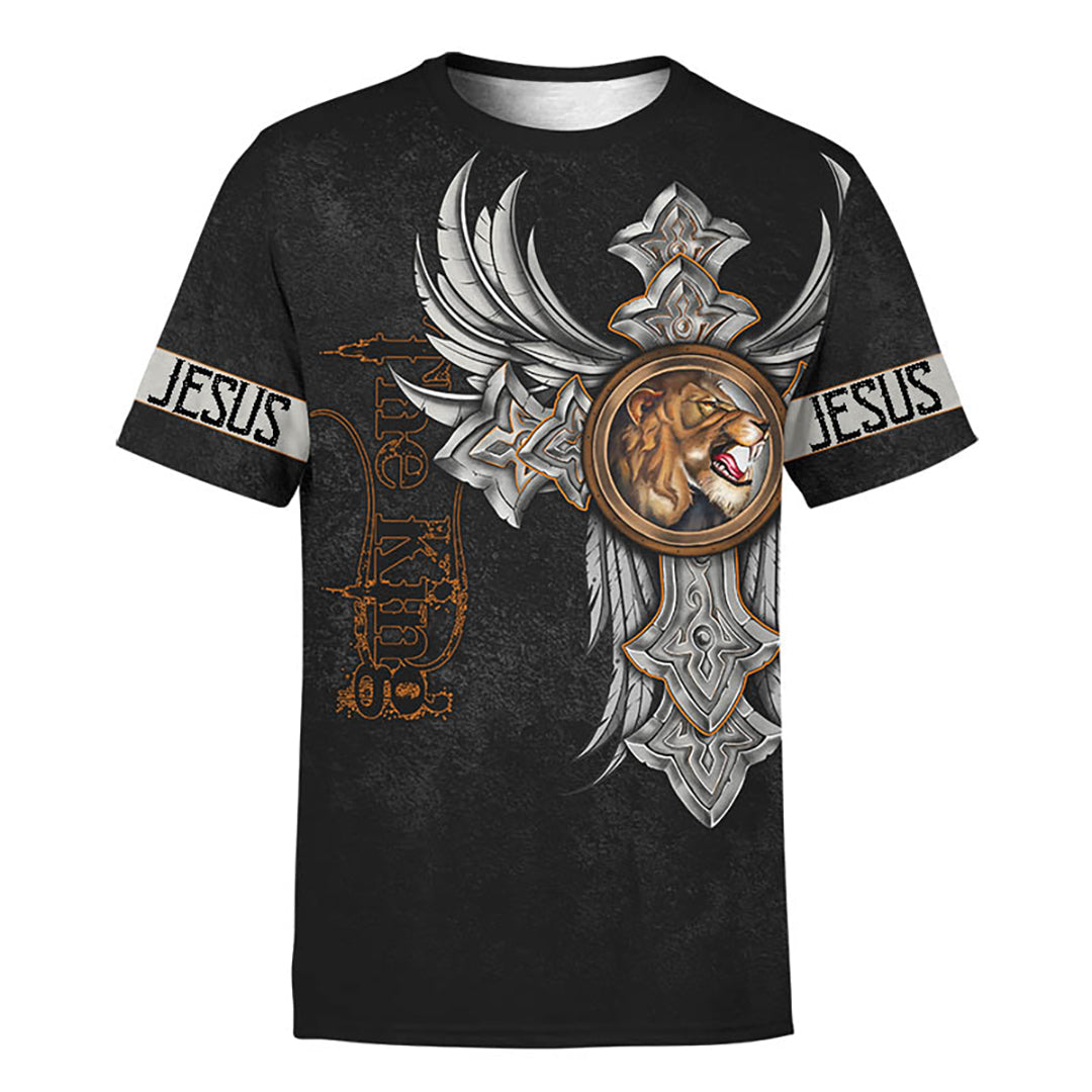 Jesus Lion King Angel Wing Tattoo Customized 3D All Over Printed Shirt