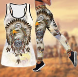Native Eagle Wolf and Dream Catcher Native Leggings + Vest